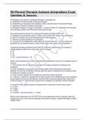 MI Physical Therapist Assistant Jurisprudence Exam Questions & Answers.