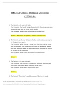 HESI A2 Critical Thinking Questions