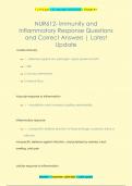 NUR612- Immunity and  Inflammatory Response Questions  and Correct Answers | Latest  Update