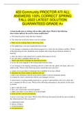 403 Community PROCTOR ATI ALL ANSWERS 100% CORRECT SPRING FALL-2022 LATEST SOLUTION GUARANTEED GRADE A+