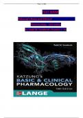 TEST BANK For Katzung's Basic and Clinical Pharmacology, 16th Edition By {Todd W. Vanderah, 2024,} Verified Chapters 1 - 66, Complete Newest Version