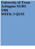 University of Texas Arlington NURS 5366 WEEK 3 QUIZ