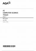 AQA AS COMPUTER SCIENCE PAPER 2 MARK SCHEME 2024 (7516/2)