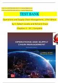 TEST BANK  Operations and Supply Chain Management, 17th Edition   by F. Robert Jacobs and Richard Chase  Chapters 1 - 22 | Complete