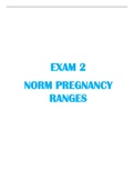 EXAM 2 PREGNANCY RANGES LATEST UPDATE