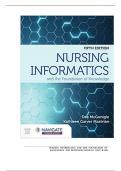 Test Bank For Nursing Informatics and the Foundation of Knowledge 5th Edition by Dee McGonigle, Kathleen Mastrian||ISBN NO:10,X||ISBN NO:13,978-9||All Chapters||Complete Guide A+