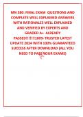 MN 580: FINAL EXAM  QUESTIONS AND COMPLETE WELL EXPLAINED ANSWERS WITH RATIONALES WELL EXPLAINED AND VERIFIED BY EXPERTS AND GRADED A+  ALREADY PASSED!!!!!!!100% TRUSTED LATEST UPDATE 2024 WITH 100% GUARANTEED SUCCESS AFTER DOWNLOAD (ALL YOU NEED TO PASS 