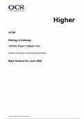 OCR GCSE  Biology A Gateway    J247/03: Paper 3 (Higher Tier)    General Certificate of Secondary Education    Mark Scheme for June 2024 