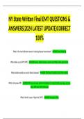 NY State Written Final EMT QUESTIONS & ANSWERS(2024 LATEST UPDATE)CORRECT 100%