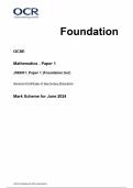 OCR GCSE Mathematics  Foundation Tier & Higher Tier Paper 1,2&3 QP And Marking Scheme 2024