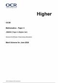 OCR GCSE Mathematics - Paper 4 J560/04: Paper 4 (Higher tier) General Certificate of Secondary Education Mark Scheme for June 2024