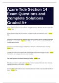 Azure Tide Section 14 Exam Questions and Complete Solutions Graded A+