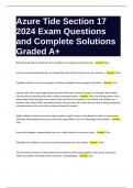 Azure Tide Section 17 2024 Exam Questions and Complete Solutions Graded A+