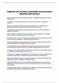 Califomia Life, Accident, And Health Insurance Exam Questions And Answers