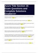 Azure Tide Section 16 Exam Questions and Complete Solutions Graded A+