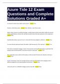 Azure Tide 12 Exam Questions and Complete Solutions Graded A+