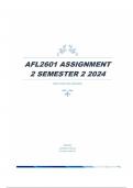 AFL2601 Assignment 2 ( COMPLETE QUESTIONS & ANSWERS) Semester 2 2024 AFL2601 Assignment 2 (ENGLISH COMPLETE ANSWERS) Semester 2 2024 Course Communication Dynamics in African Languages (AFL2601) Institution University Of South Africa (Unisa) Book Dynamism 