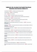 Califomia Life, Accident And Health Final Exam Questions And Answers (Rated A+)