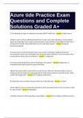 Azure tide Practice Exam Questions and Complete Solutions Graded A+