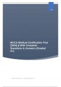 MCCA Medical Certification Test (2024) || With Complete Questions & Answers (Graded A+)