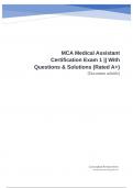 MCA Medical Assistant Certification Exam 1 || With Questions & Solutions (Rated A+)