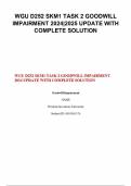 WGU D252 SKM1 TASK 2 GOODWILL IMPAIRMENT 2024|2025 UPDATE WITH COMPLETE SOLUTION