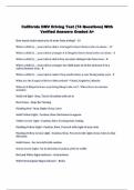 California DMV Driving Test (74 Questions) With Verified Answers Graded 