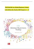 TEST BANK For Global Business Today, 12th Edition By Charles Hill, All Chapters 1 to 17  complete Verified editon ISBN:9781264067503