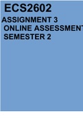 ECS2602 ASSIGNMENT 3 ONLINE ASSESSMENTSEMESTER 2  2022