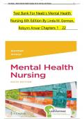 TEST BANK For Neeb's Mental Health Nursing, 6th Edition By Linda M. Gorman, Robynn Anwar, All Chapters 1 to 22 complete Verified editon ISBN: 9781719645607