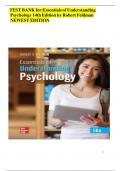 Test Bank For Essentials of Understanding Psychology 14th Edition By Robert Feldman (Complete With All Chapters) newest edition  verified |complete guide| graded A+