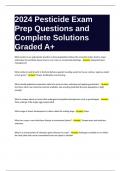 2024 Pesticide Exam Prep Questions and Complete Solutions Graded A+