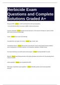 Herbicide Exam Questions and Complete Solutions Graded A+