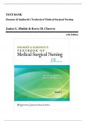 Test Bank - Brunner & Suddarth's Textbook of Medical-Surgical Nursing 13th Edition by Janice L Hinkle, Kerry H. Cheever & Kristen Overbaugh - Complete, Elaborated and Latest Test bank. ALL Chapters (1-68) Included and Updated for 2023