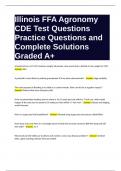 Illinois FFA Agronomy CDE Test Questions Practice Questions and Complete Solutions Graded A+