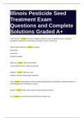 Illinois Pesticide Seed Treatment Exam Questions and Complete Solutions Graded A+