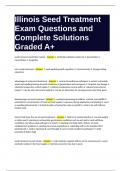 Illinois Seed Treatment Exam Questions and Complete Solutions Graded A+