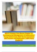 NR-577 Primary Care Burns Chapter 13 - Developmental Management of Adolescents / Young Adults Exam 2024 Review Questions with Answers and Rationales | 100% Pass| Graded A+