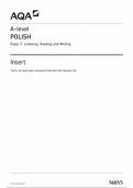 AQA A LEVEl POLISH Paper 3 2024  INSERT  Listening, Reading and Writing (76873)