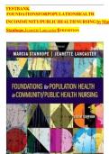 Test Bank For Foundations For Population Health In Community/Public Health Nursing 6th edition By Marcia Stanhope, Jeanette Lancaster{  2024} | complete guide A+.