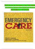 TEST BANK For Emergency Care, 14th Edition by Daniel Limmer, Michael F. O'Keefe, Verified Chapters 1 - 41, Complete Newest Version