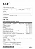 AQA A LEVEl POLISH Paper 3 2024 QUESTION PAPER Listening, Reading and Writing (76873)