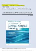 Test Bank - Brunner & Suddarth's Textbook of Medical-Surgical Nursing 15th Edition by Janice L Hinkle, Kerry H. Cheever & Kristen Overbaugh - Complete, Elaborated and Latest Test bank. ALL Chapters (1-68) Included and Updated for 2023