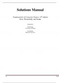 Solution Manual for Fundamentals of Corporate Finance 13th Edition by Stephen Ross Randolph Westerfield Bradford Jordan Updated 2024/2025 A+