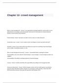 Chapter 12- crowd management Exam Questions and Answers