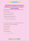 HESI Dental Hygiene Provisions Questions and Correct Answers |  Latest Update