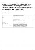 CBIS EXAM ACTUAL EXAM /200 QUESTIONS AND CORRECT ANSWERS (100% VERIFIED ANSWERS) | ALREADY GRADED A+ (CERTIFIED BRAIN INJURY SPECIALIST EXAM)