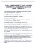 CHEM 1100 CHEMISTRY AND SOCIETY MIDTERM EXAM QUESTIONS WITH CORRCT ANSWERS