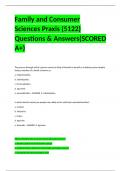 Family and Consumer Sciences Praxis (5122) Questions & Answers(SCORED A+)