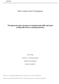 Case ACCT 601 Week 1 Written Assignment: Important aspects of communication and writing skills in Accounting (GRADED A)